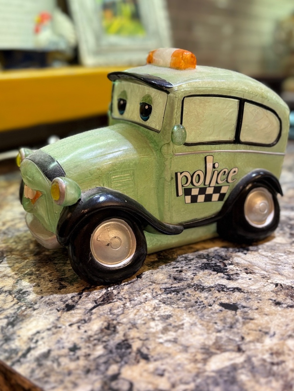 Green Decorative Police Car Lamp - Charming Home Accent, see note